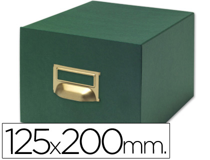 [TV09] FICHERO FICHAS TELA VERDE 500 FICHAS N.4 TAMAÑO 125X200 MM