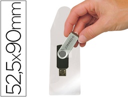 [KF22350] FUNDA AUTOADHESIVA Q-CONNECT PARA MEMORIAS USB CAPACIDAD PARA 10 UNIDADES 52,5X 90 MM