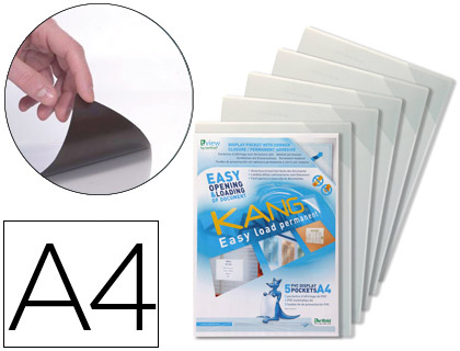 [194680] FUNDA DE PRESENTACION TARIFOLD ADHESIVA PERMANENTE RIGIDA Y ANTI REFLEJO DIN A4 PACK 5 UNIDADES