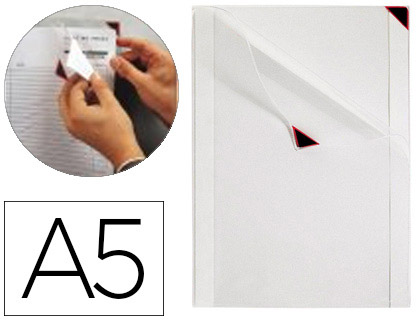 [195770] FUNDA DE PRESENTACION TARIFOLD KANG EASY CLIC ADHESIVA REMOVIBLE DIN A5 ESQUINA MAGNETICA PACK 5 UDS
