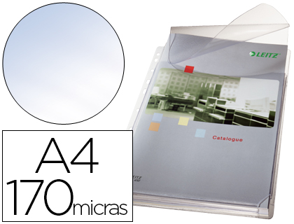 [47573003] FUNDA MULTITALADRO ESSELTE DIN A4 PVC 170 MC CON FUELLE Y SOLAPA SUPERIOR CAPACIDAD 200 HOJAS PACK DE 5 UNIDADES