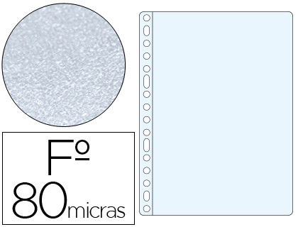 [46134] FUNDA MULTITALADRO ESSELTE FOLIO POLIPROPILENO 80 MC 16 TALADROS PIEL DE NARANJA CAJA DE 100 UNIDADES
