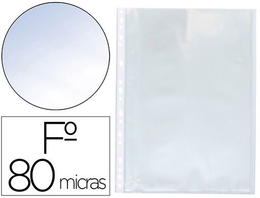[KF15038] FUNDA MULTITALADRO Q-CONNECT FOLIO 80 MC CRISTAL CAJA DE 100 UNIDADES