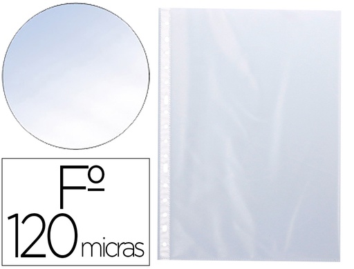 [KF18478] FUNDA MULTITALADRO Q-CONNECT FOLIO 120 MC CRISTAL BOLSA DE 10 UNIDADES