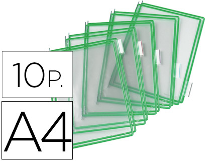 [114005] FUNDA PARA PORTACATALOGO TARIFOLD DIN A4 COLOR VERDE PACK DE 10 UNIDADES