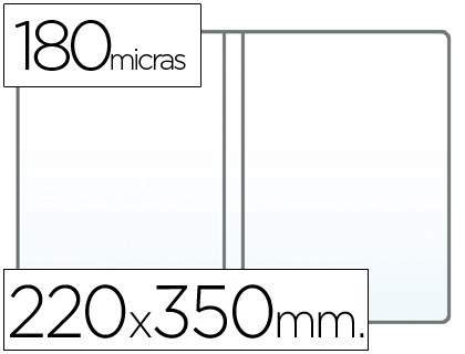 [1108] FUNDA PORTADOCUMENTO CUARTO DOBLE 180 MICRAS PVC TRANSPARENTE 220X350MM