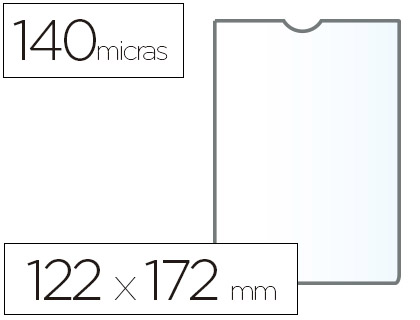 [46008] FUNDA PORTADOCUMENTO ESSELTE TRANSPARENTE PLASTICO 140 MICRAS TAMAÑO 122X172 MM