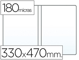 [KF15080] FUNDA PORTADOCUMENTO Q-CONNECT FOLIO DOBLE 180 MICRAS PVC TRANSPARENTE 330X470MM