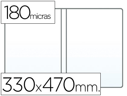 [KF15080] FUNDA PORTADOCUMENTO Q-CONNECT FOLIO DOBLE 180 MICRAS PVC TRANSPARENTE 330X470MM