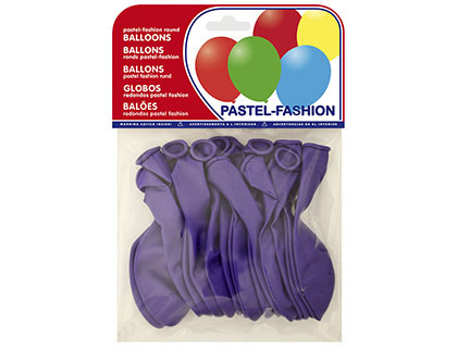 [26013 (20013)] GLOBO 100% LATEX BIODEGRADABLE PASTEL LILA BOLSA DE 20 UNIDADES