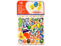 [20114] GLOBOS + PEGATINAS BOLSA DE 12