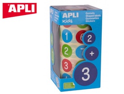 [15127] GOMETS APLI AUTOADHESIVO REDONDO NUMEROS 20 MM DIAMETRO MULTICOLOR ROLLO DE 900 UNIDADES
