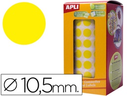 [4851] GOMETS AUTOADHESIVOS CIRCULARES 10,5MM AMARILLO ROLLO DE 5192 UNIDADES
