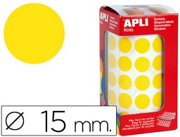[4855] GOMETS AUTOADHESIVOS CIRCULARES 15 MM AMARILLO EN ROLLO CON 2832 UNIDADES