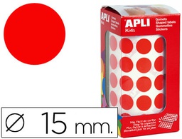 [4857] GOMETS AUTOADHESIVOS CIRCULARES 15 MM ROJO ROLLO DE 2832 UNIDADES