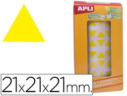 [4867] GOMETS AUTOADHESIVOS TRIANGULARES 21X21X21MM AMARILLO ROLLO DE 2832 UNIDADES