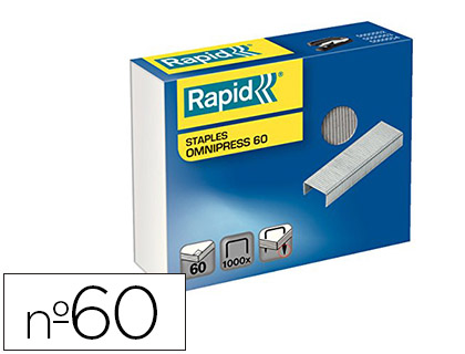 [5000561] GRAPAS RAPID OMNIPRESS 60 GALVANIZADAS CAJA DE 1000 UNIDADES