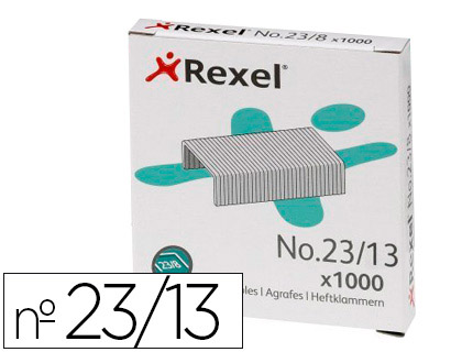 [2101053] GRAPAS REXEL 23/13 ACERO CAJA 1000 UNIDADES