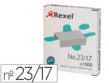 [2101052] GRAPAS REXEL 23/17 ACERO CAJA 1000 UNIDADES