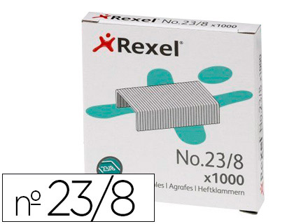 [2101054] GRAPAS REXEL 23/8 ACERO CAJA DE 1000 UNIDADES