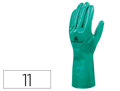 [VE801VE11] GUANTES DELTAPLUS TRATADO EN NITRILO FLOCADO DE ALGODON ESPECIAL PARA TRABAJOS CON LIQUIDOS QUIMICOS TALLA 11