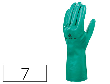 [VE801VE07] GUANTES DELTAPLUS TRATADO EN NITRILO FLOCADO DE ALGODON ESPECIAL PARA TRABAJOS CON LIQUIDOS QUIMICOS TALLA 7
