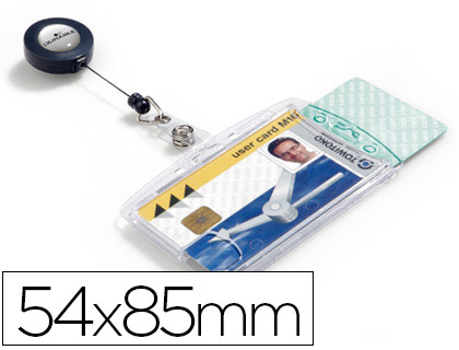 [8224-19] IDENTIFICADOR CON CORDON EXTENSIBLE DURABLE DOBLE USO VERTICAL/HORIZONTAL 54X85 MM