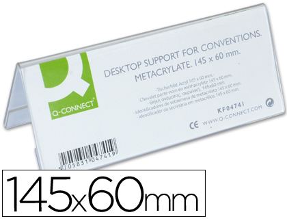 [KF04741] IDENTIFICADOR SOBREMESA Q-CONNECT METACRILATO 145X60 MM REF.5728