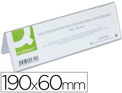 [KF04740] IDENTIFICADOR SOBREMESA Q-CONNECT METACRILATO 190X60 MM REF.5727