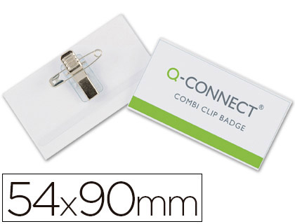 [KF17458] IDENTIFICADOR Q-CONNECT CON PINZA E IMPERDIBLE KF17458 54X90 MM