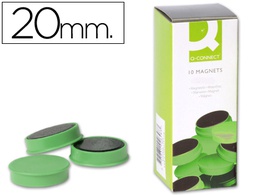 [KF02635] IMAN PARA SUJECION Q-CONNECT IDEAL PARA PIZARRAS MAGNETICAS20 MM VERDE CAJA DE 10 UNIDADES