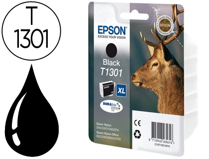 [C13T13014012] INK-JET EPSON STYLUS SX525WD/620FW OFFICE B42WD/BX320FW/525WD T1301 NEGRO