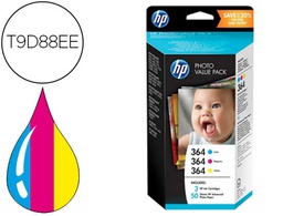 [T9D88EE] INK-JET HP 364 DESKJET3070A / PHOTOSMART 5510 / B010A / C309N / B8550 / C63241 / D5460 PACK MULTICOLOR