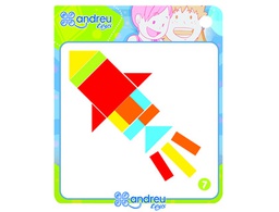 [16338] JUEGO ANDREUTOYS FORMAS GEOMETRICAS COLORES 42 PIEZAS + 24 PLANTILLAS 28,6X28,6X3,8 CM