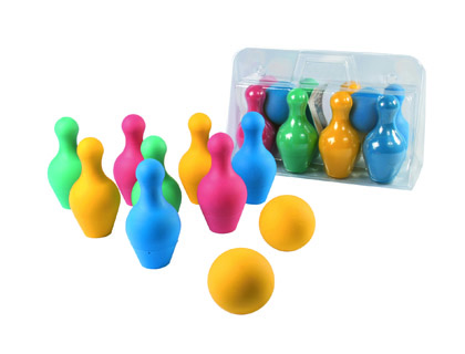 [442700] JUEGO DE BOLOS AMAYA EN FOAM 8 PIEZAS Y 2 PELOTAS LONGITUD 18 CM