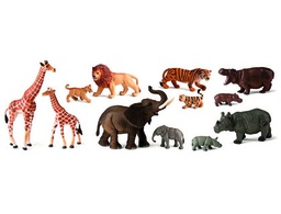 [25137] JUEGO MINILAND ANIMALES SELVA CON CRIAS 12 FIGURAS