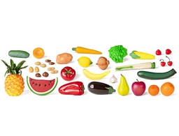 [30811] JUEGO MINILAND FRUTAS HORTALIZAS Y FRUTOS SECOS 36 PIEZAS