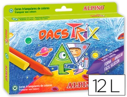 [DA000125] LAPICES CERA DACSTRIX TRIANGUL CAJA DE 12 COLORES