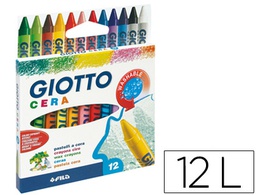[F281200] LAPICES CERA GIOTTO CAJA DE 12 COLORES SURTIDOS