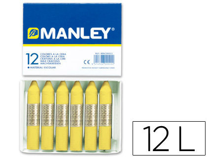 [MNC04908] LAPICES CERA MANLEY UNICOLOR VERDE AMARILLO CLARO N.47 CAJA DE 12 UNIDADES
