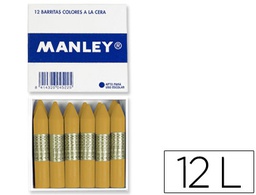 [MNC05060] LAPICES DE CERA MANLEY UNICOLOR OCRE MADERA CAJA DE 12 N.64
