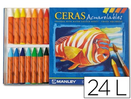 [MNQ00424] LAPICES DE CERA MASAT ACUARELABLE CAJA DE 24 UNIDADES COLORES SURTIDOS