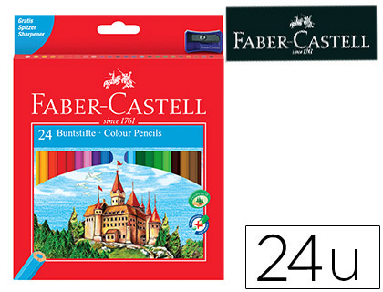 [120124] LAPICES DE COLORES FABER CASTELL HEXAGONAL MADERA REFORESTADA CAJA DE 24 UNIDADES COLORES SURTIDOS