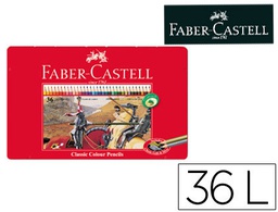 [115886] LAPICES DE COLORES FABER CASTELL CAJA METALICA DE 36 COLORES SURTIDOS