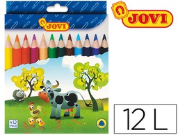[735/12 (ANTIGUO 730/12)] LAPICES DE COLORES JOVI MAXI TRIANGULARES ESTUCHE DE 12 UNIDADES COLORES SURTIDOS