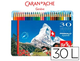 [CD999-330] LAPICES DE COLORES PRISMALO ACUARELABLES CAJA METALICA DE 30 COLORES SURTIDOS