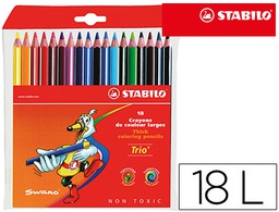 [203/18-01] LAPICES DE COLORES STABILO TRIO CAJA DE 18 COLORES