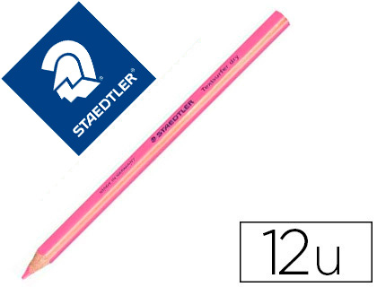 [128 64-23] LAPICES FLUORESCENTE STAEDTLER TRIANGULAR TOP STAR ROSA CAJA DE 12 UNIDADES