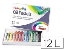 [PHN12] LAPICES PENTEL OIL PASTEL CAJA DE 12 COLORES SURTIDOS