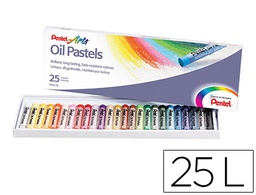 [PHN25] LAPICES PENTEL OIL PASTEL CAJA DE 25 COLORES SURTIDOS